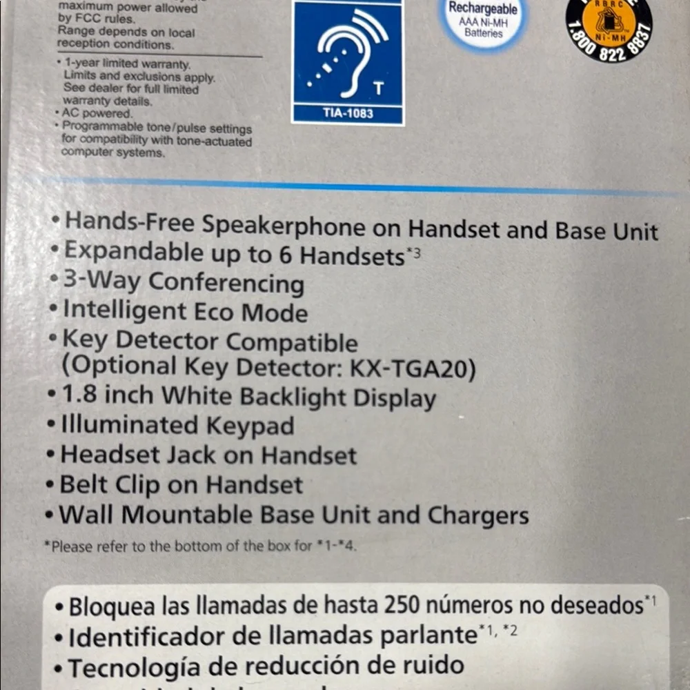 Panasonic Black Cordless Phone System with Four Handsets, KX-TGF344